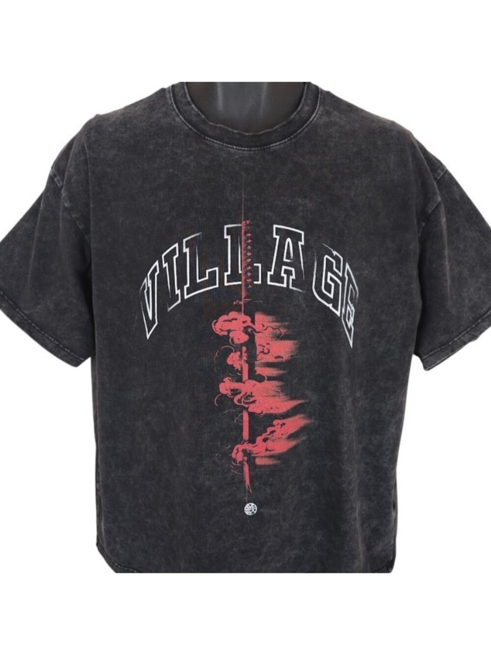 Samurai Sword T Shirt Mens Size Large Black Japanese Village Streetwear RELAXED - Picture 2 of 7